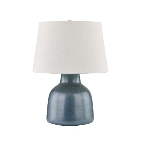 A large image of the Hudson Valley Lighting L6027 Aged Brass / Ceramic Textured Navy