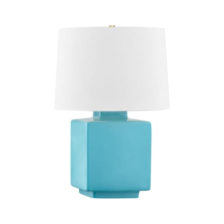 A large image of the Hudson Valley Lighting L8821 Aged Brass / Ceramic Gloss Turquoise