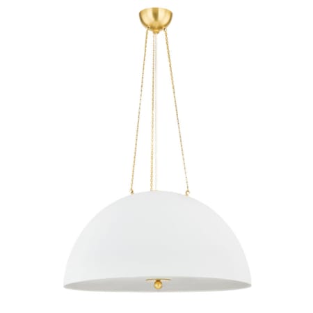 A large image of the Hudson Valley Lighting MDS1101 Aged Brass / White Plaster