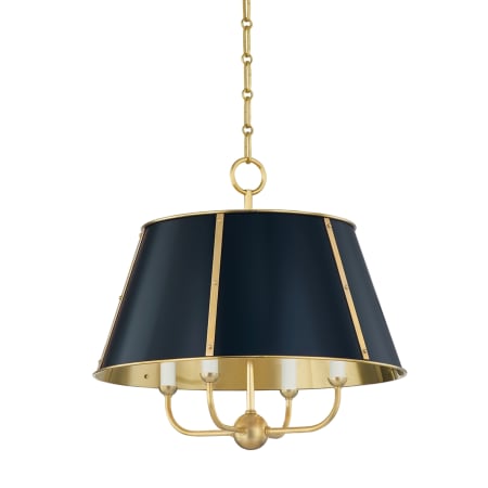 A large image of the Hudson Valley Lighting MDS120 Aged Brass / Darkest Blue