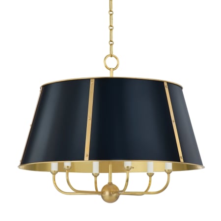 A large image of the Hudson Valley Lighting MDS121 Aged Brass / Darkest Blue