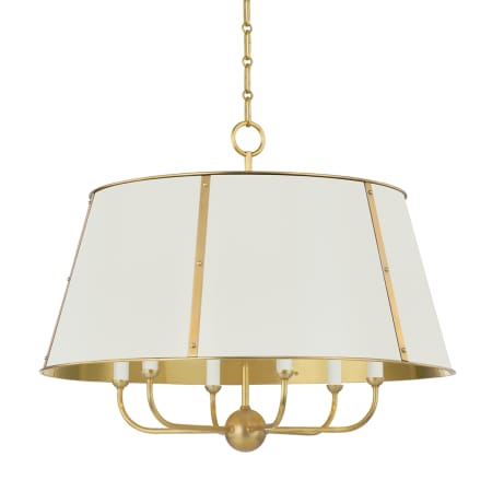 A large image of the Hudson Valley Lighting MDS121 Aged Brass / Off White