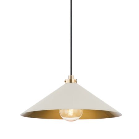 A large image of the Hudson Valley Lighting MDS1402 Aged Brass / Off White