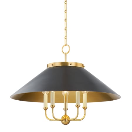 A large image of the Hudson Valley Lighting MDS1403 Aged Brass / Dark Black