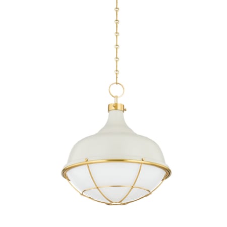A large image of the Hudson Valley Lighting MDS1502 Aged Brass / Off White