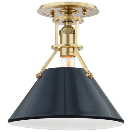 A large image of the Hudson Valley Lighting MDS353 Aged Brass / Darkest Blue