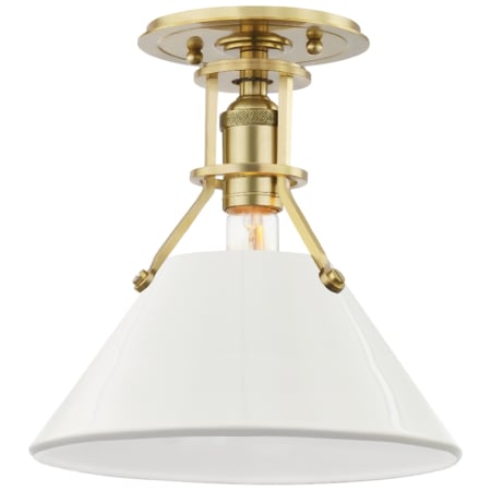A large image of the Hudson Valley Lighting MDS353 Aged Brass / Off White