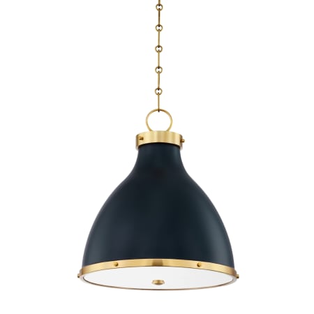 A large image of the Hudson Valley Lighting MDS361 Aged Brass / Darkest Blue