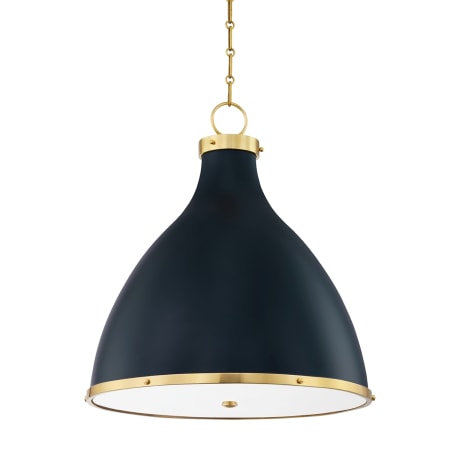 A large image of the Hudson Valley Lighting MDS362 Aged Brass / Darkest Blue