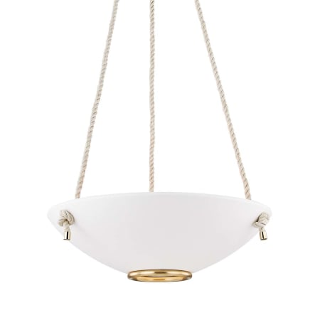 A large image of the Hudson Valley Lighting MDS451 Aged Brass / White Plaster