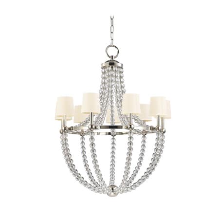 A large image of the Hudson Valley Lighting 3119 Polished Nickel / White Silk Shades