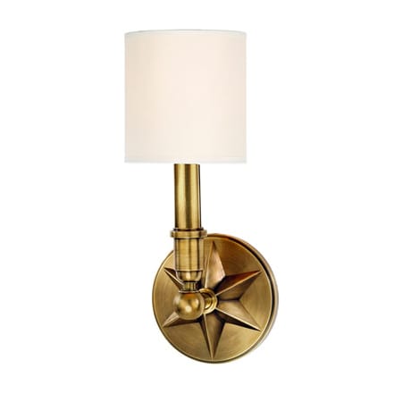 A large image of the Hudson Valley Lighting 4081 Aged Brass / White Silk Shades