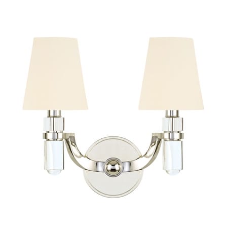 A large image of the Hudson Valley Lighting 982 Polished Nickel / White Silk Shades
