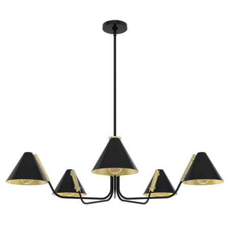 A large image of the Hunter Grove Isle 41 Chandelier Matte Black