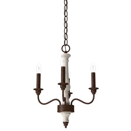 A large image of the Hunter Teren 14 Chandelier Distressed White