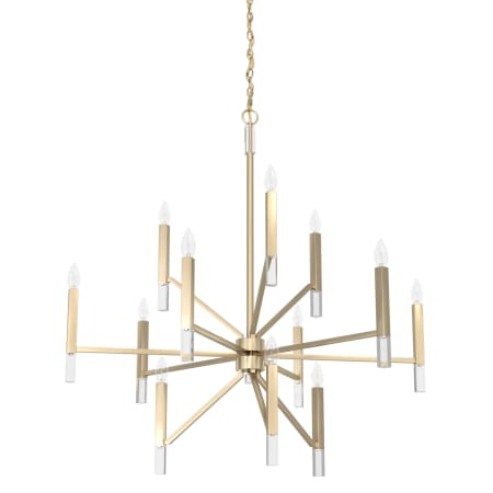 A large image of the Hunter Sunjai Three-Tier 40 Chandelier Alturas Gold