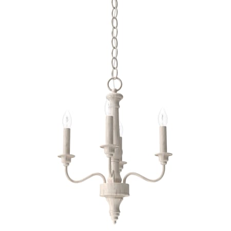 A large image of the Hunter Teren 15 Chandelier Distressed White