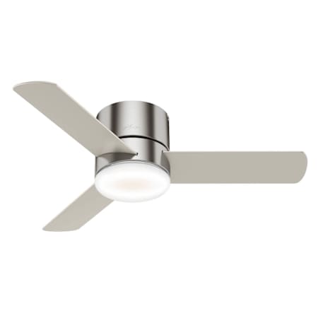 A large image of the Hunter MINIMUS 44 LED LOW PROFILE Brushed Nickel