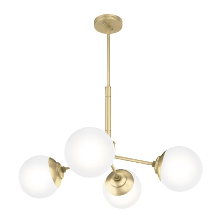 A large image of the Hunter Hepburn 30 Chandelier Painted Modern Brass