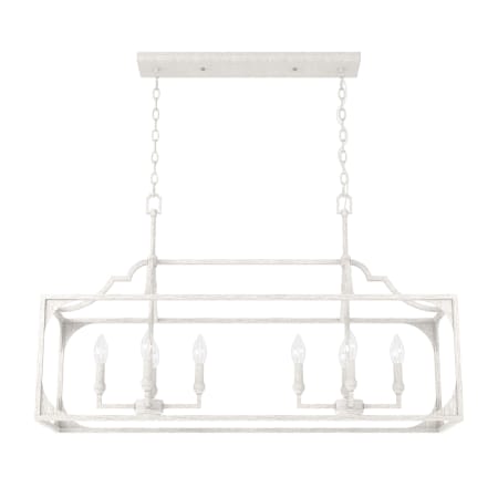 A large image of the Hunter Highland Hill 40 Chandelier Distressed White