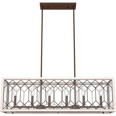 A large image of the Hunter Chevron 40 Chandelier Textured Rust