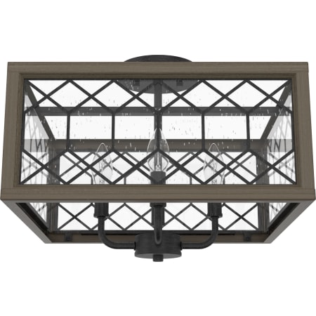 A large image of the Hunter Chevron 16 Flush Mount Ceiling Fixture Rustic Iron
