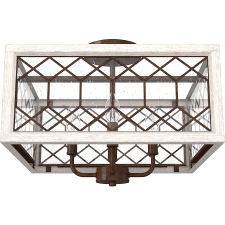 A large image of the Hunter Chevron 16 Flush Mount Ceiling Fixture Textured Rust