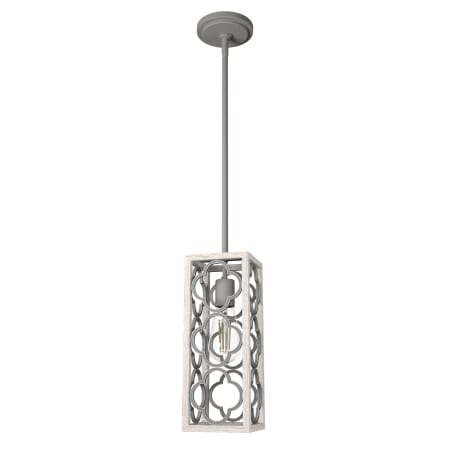 A large image of the Hunter Gablecrest 5 Pendant Distressed White