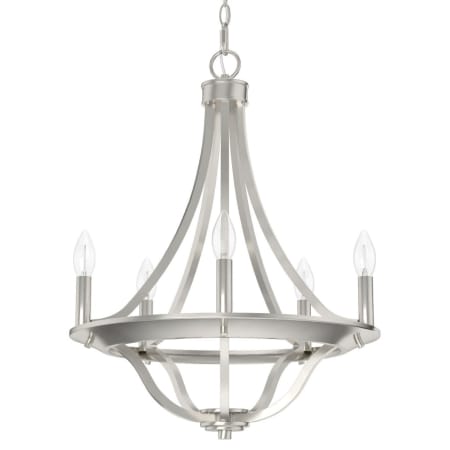 A large image of the Hunter Perch Point 18 Chandelier Brushed Nickel