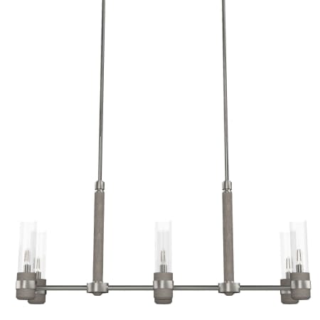 A large image of the Hunter River Mill 12 Chandelier Brushed Nickel