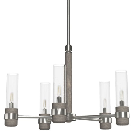 A large image of the Hunter River Mill 24 Chandelier Brushed Nickel