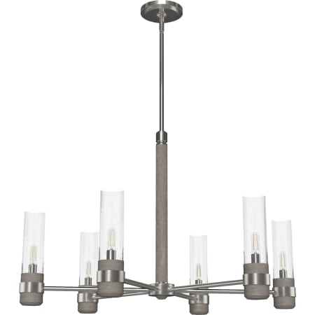 A large image of the Hunter River Mill 30 Chandelier Brushed Nickel