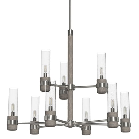 A large image of the Hunter River Mill 30 Chandelier Two Tier Brushed Nickel