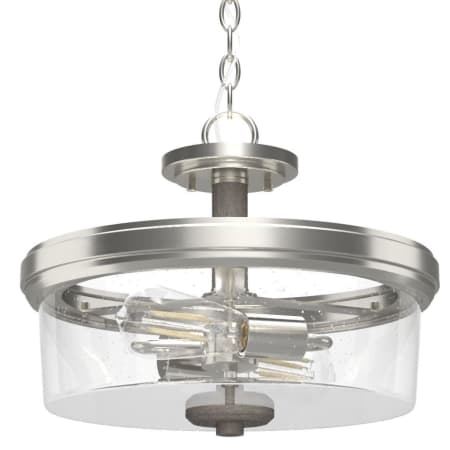A large image of the Hunter River Mill 15 Semi-Flush Mount Ceiling Fixture Brushed Nickel