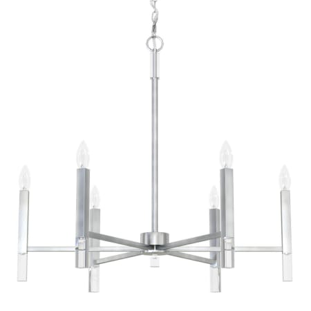 A large image of the Hunter Sunjai 30 Chandelier Brushed Nickel