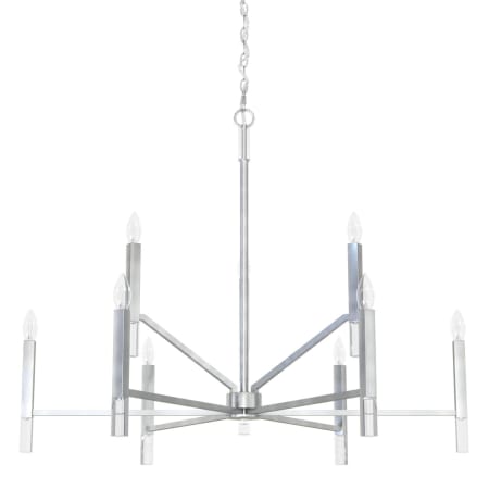 A large image of the Hunter Sunjai Two-Tier 40 Chandelier Brushed Nickel