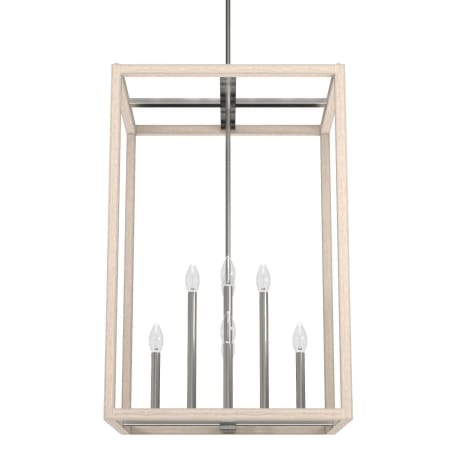A large image of the Hunter Squire Manor 22 Pendant Brushed Nickel