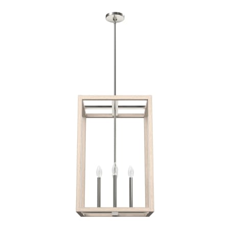 A large image of the Hunter Squire Manor 19 Pendant Brushed Nickel