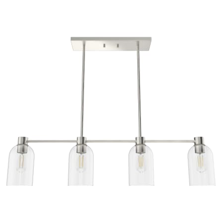 A large image of the Hunter Lochemeade 38 Chandelier Brushed Nickel