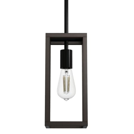 A large image of the Hunter Squire Manor 5 Pendant Matte Black