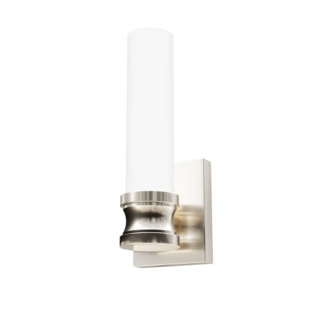 A large image of the Hunter Lenlock 5 Sconce Brushed Nickel / Frosted Glass