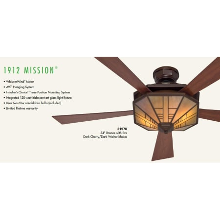 Hunter 21978 Bronze Mission 54 5 Blade, Mission Style Ceiling Fan