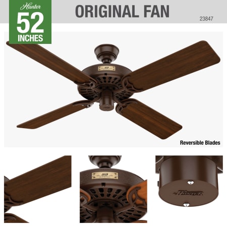 A large image of the Hunter Original Hunter 23847 Original Ceiling Fan Details