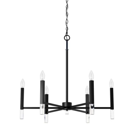 A large image of the Hunter Sunjai 30 Chandelier Matte Black