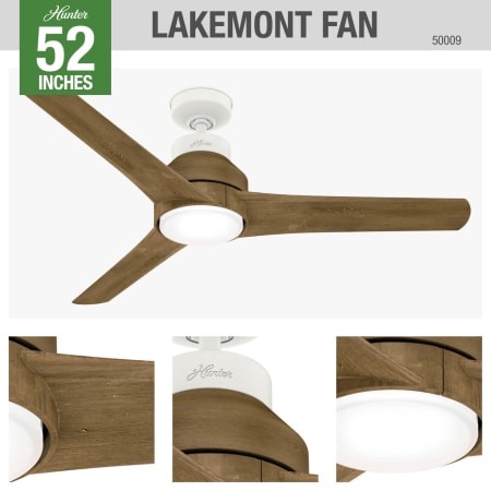 A large image of the Hunter Lakemont 52 LED Hunter 50009 Ceiling Fan Details