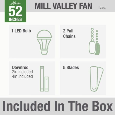 A large image of the Hunter Mill Valley 52 Hunter 50252 Mill Valley Included in Box