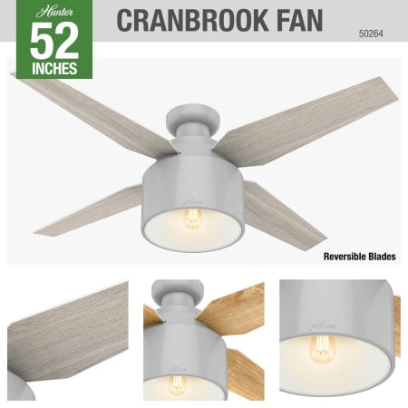 A large image of the Hunter Cranbrook 52 Low Profile Hunter 50264 Cranbrook Ceiling Fan Details