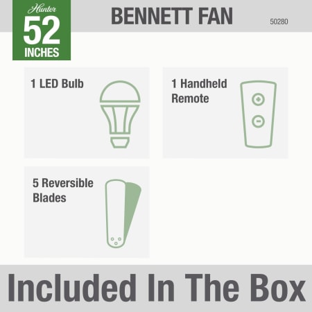 A large image of the Hunter Bennett 52 LED Low Profile Hunter 50280 Bennett Included in Box