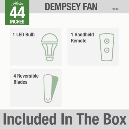 A large image of the Hunter Dempsey 44 LED Low Profile Hunter 50282 Dempsey Included in Box