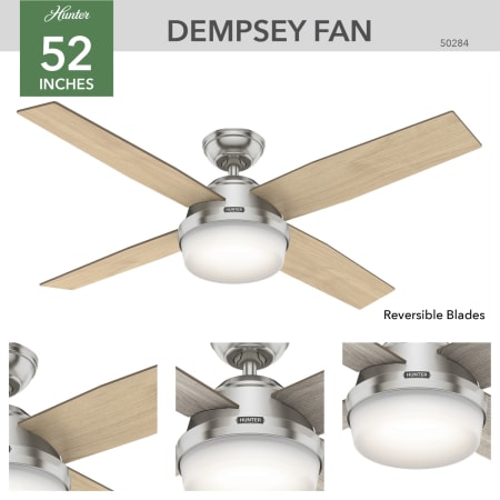 A large image of the Hunter Dempsey 52 LED Hunter 50284 Dempsey Ceiling Fan Details